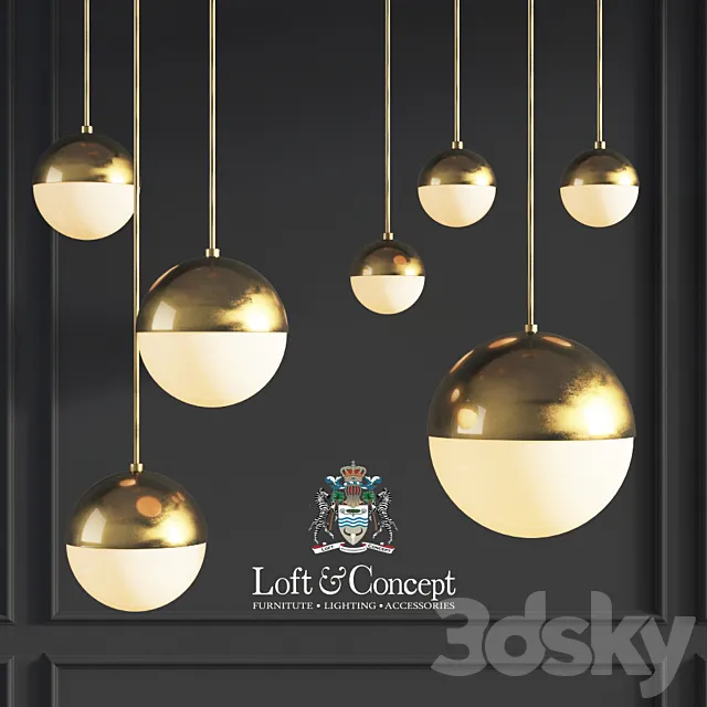 Suspension light Copper Light Pendant Orb 3ds Max
