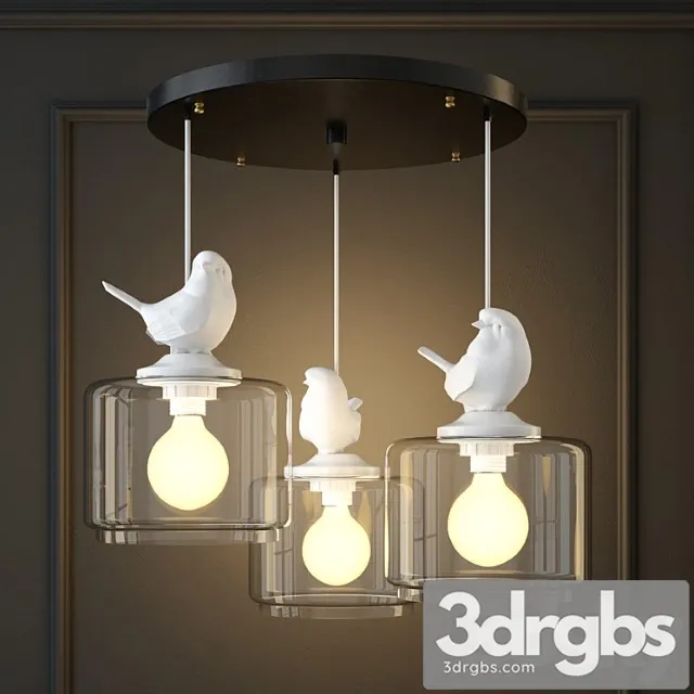Suspension light provence bird pendant circle 3 3dsmax Download