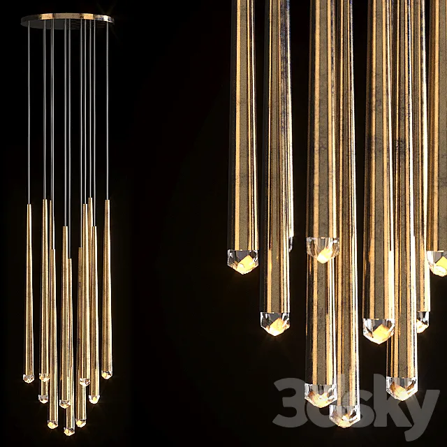 Suspension Restoration Hardware Aquitane Round chandelier 18 3ds Max