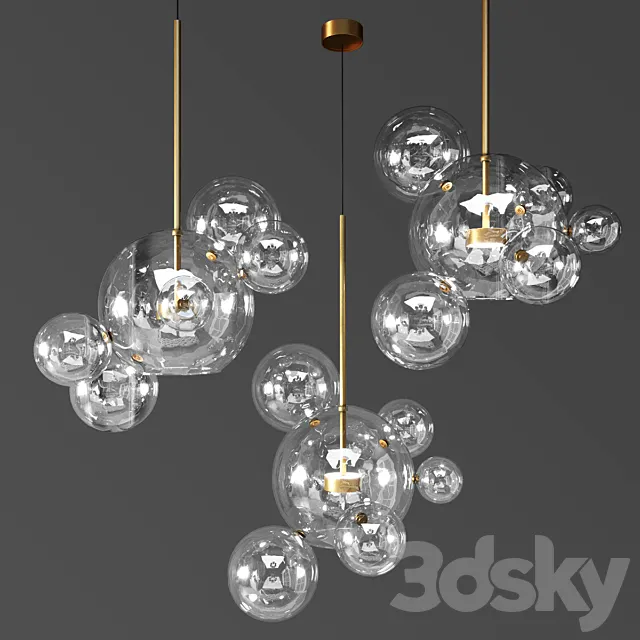 Suspenting lamps giopato & coombes bolle bls 6 lamp 3ds Max
