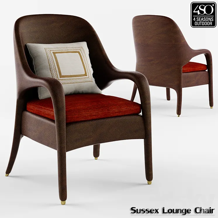 Sussex Outdoor Lounge Chair 3DS Max