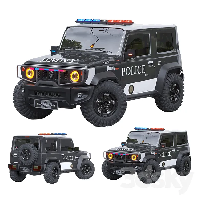 SUZUKI JIMNY POLICE CAR 3ds Max