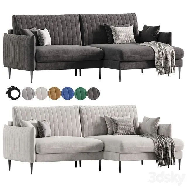 Svaut velvet Sofa 3dsMax Model