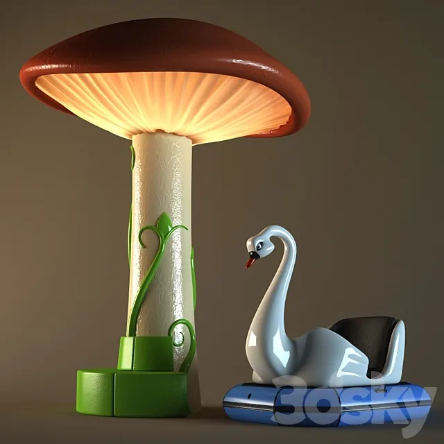 swan & mushroom 3DS Max Model