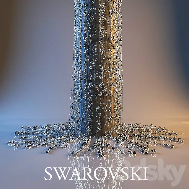 Swarovski crystals for the column 3ds Max