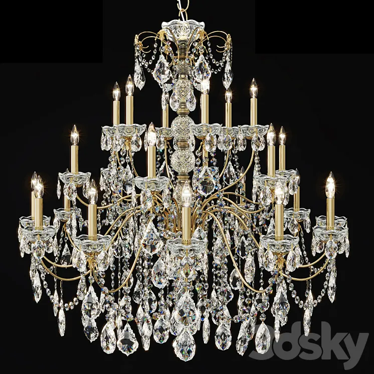 Swarovski Schonbek 1718-23 chandelier 3DS Max