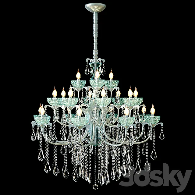 Swarovski Strass Crystal Chandelier 3DS Max Model