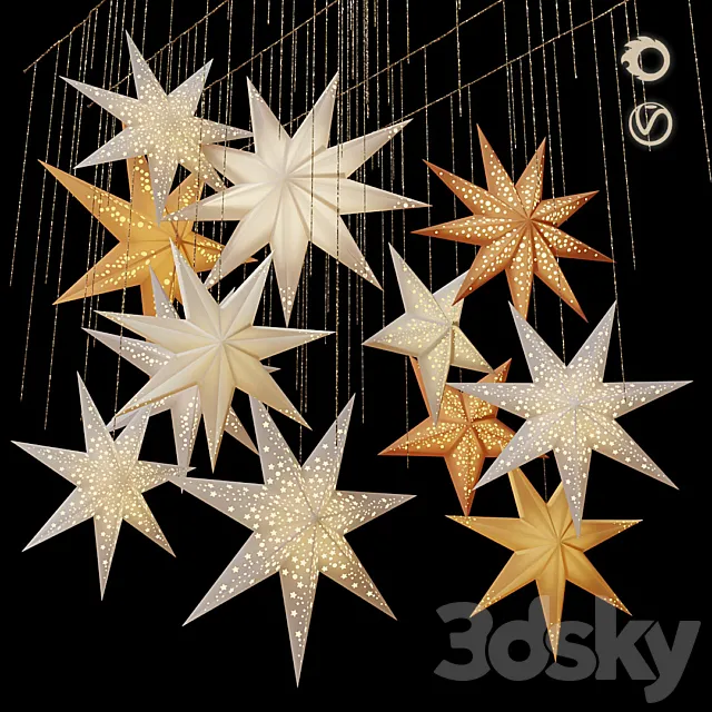 Swedish Stars Decorative Set 3ds Max
