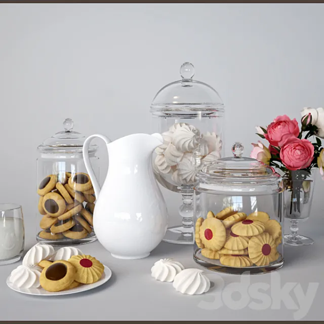 Sweets with milk 3DSMax File