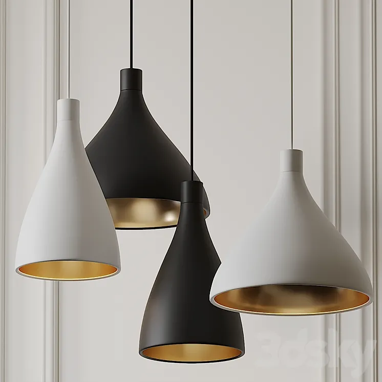 Swell Narrow and Medium Pendant Lights by Pablo Studio 3DS Max