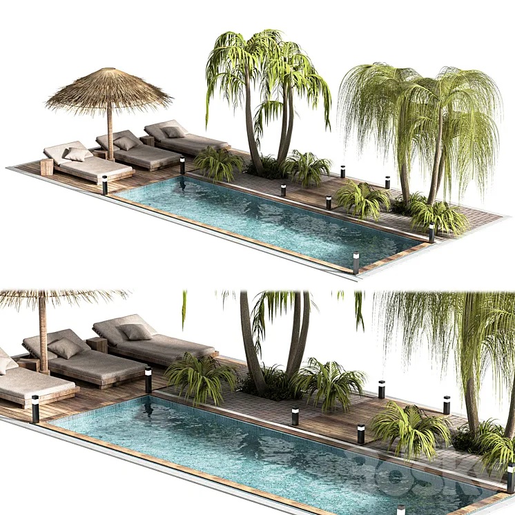 Swimming pools your backyard 3DS Max