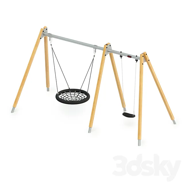 Swing 25m Solid Wood Kompan 3DS Max Model