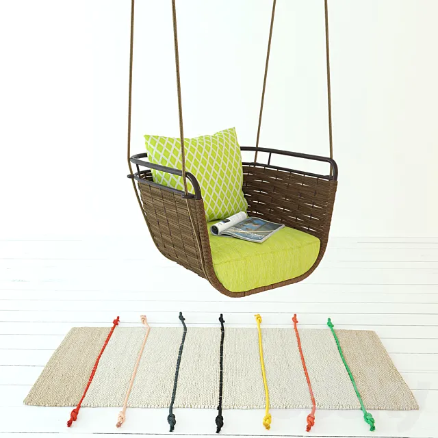 Swing Portofino Roberti Rattan Greenfield 9770; carpet Ikea Tilst 3DS Max Model