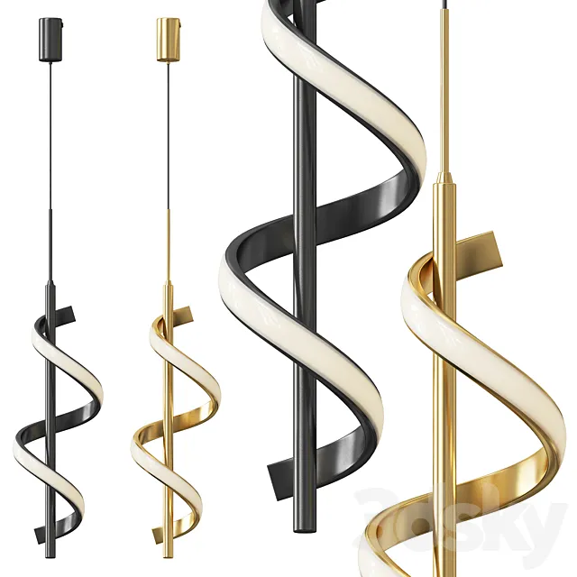 Swirl LED pendant lamp 3ds Max