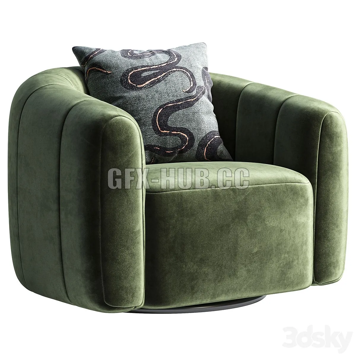 Swivel Armchair CB2 Fitz 3dsMax Model