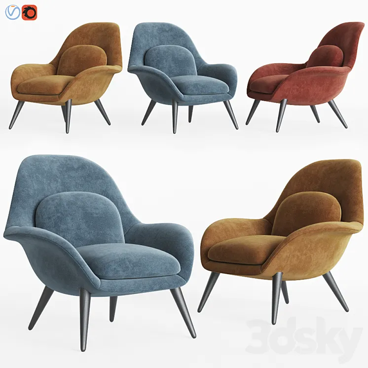 Swoon Lounge – Fredericia Furniture 3DS Max