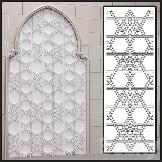 symmetric islamic plaster 3DS Max Model