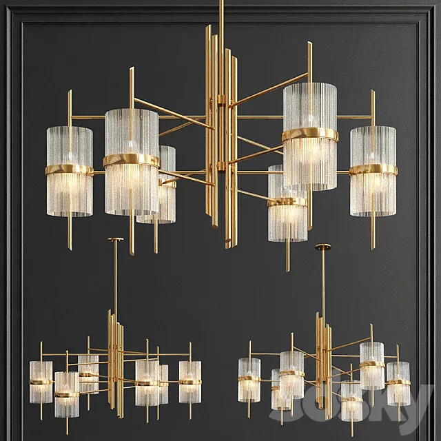 Symphony Linear Chandelier 3ds Max
