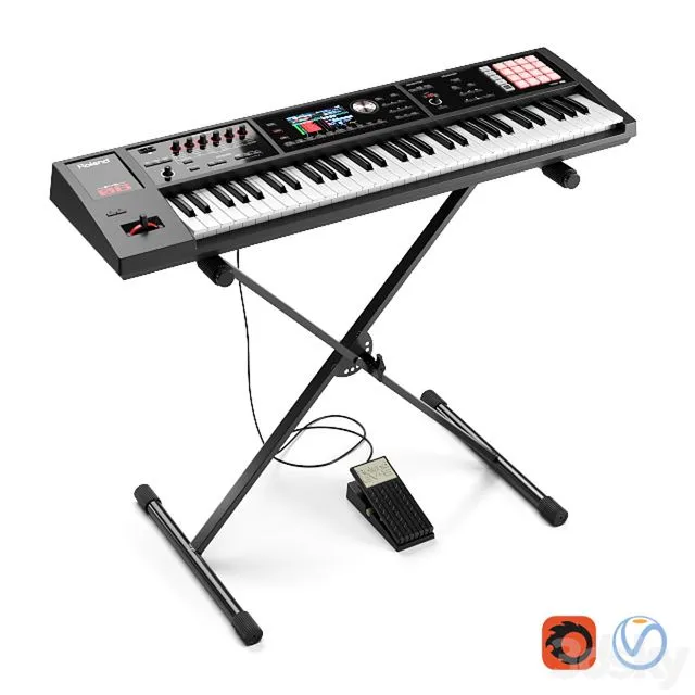 Synthesizer Roland FA-06 3dsMax Model