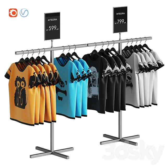 T-shirt stand 2 3DS Max Model