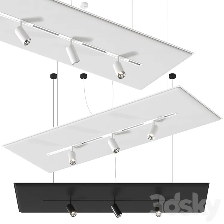 T system Track by Caimi Brevetti Pendant lamp 3DS Max Model