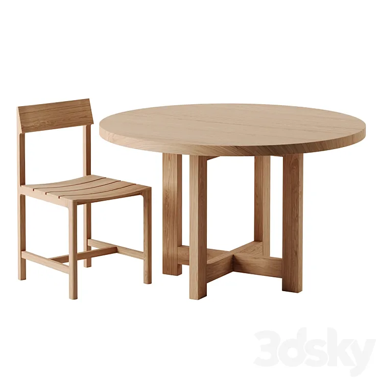 TABLE 02 and CHAIR 04 by Vincent Van Duysen for ZARA HOME 3DS Max Model