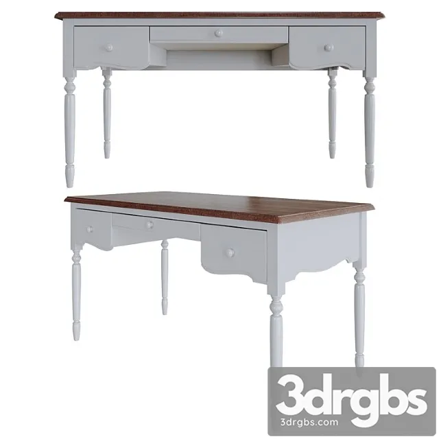 Table 3-drawer writing desk leblanc 3dsmax Download