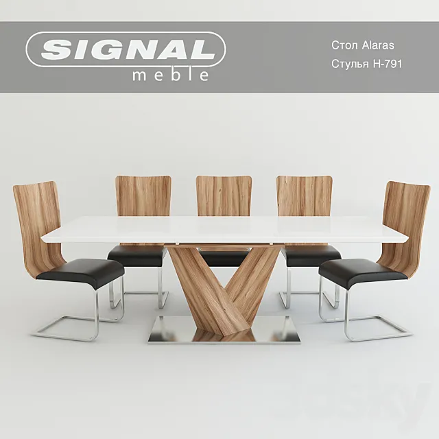 Table Alaras Chairs H-791 Factory Signal 3DSMax File