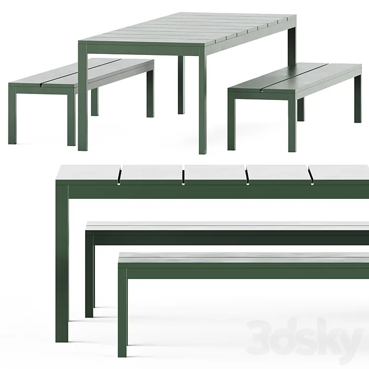 Table and Bench Na Xemena by Gandia Blasco \/ Outdoor Furniture 3DS Max