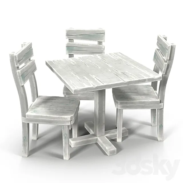 Table and chair 3DS Max Model