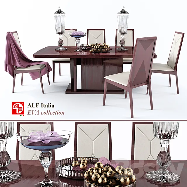 Table and chair EVA colection (ALF italia) 3DSMax File