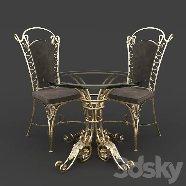 Table and chair forged 3DSMax File
