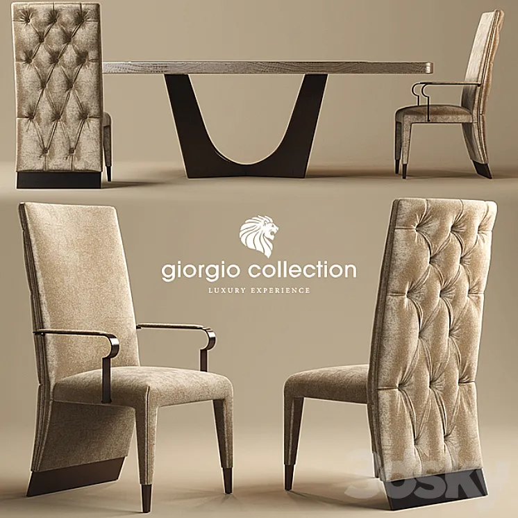 Table and chair Giorgio Lifetime Dining Chairs 3DS Max