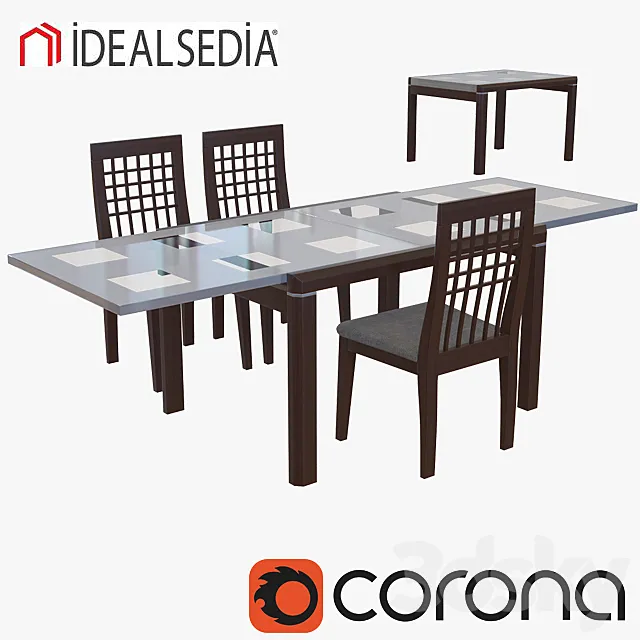 table and chair iDEALSEDiA v2 3DS Max Model