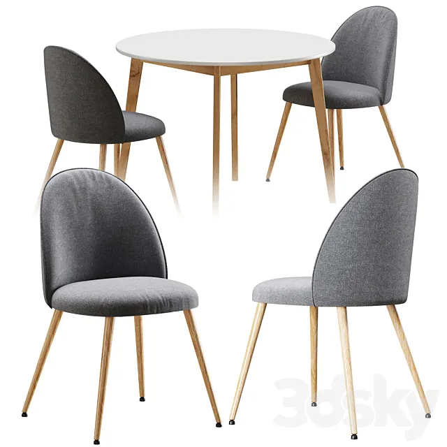 Table and chair Jysk Kokkedal Jegind 3DS Max Model