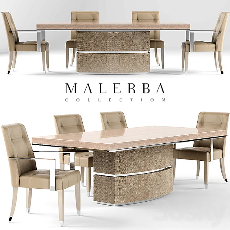 Table and chair malerba 3DS Max