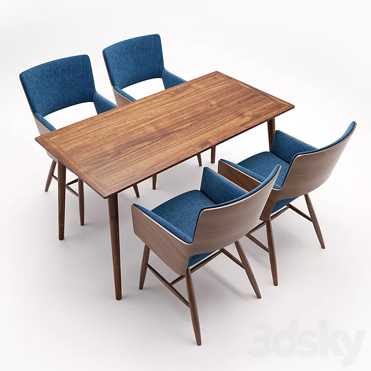 Table and chair Mikiya Kobayashi 3DS Max