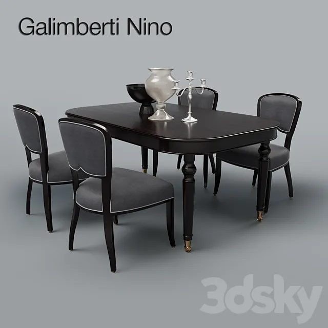 Table and chair of Galimberti Nino 3DS Max Model