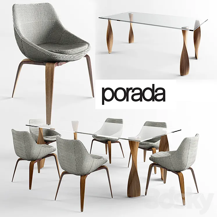 table and chair Porada 3DS Max