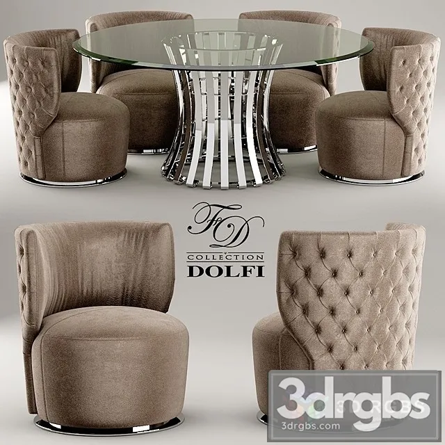 Table and Chair Sedia Capitonne Girevole Dolfi 3dsmax Download