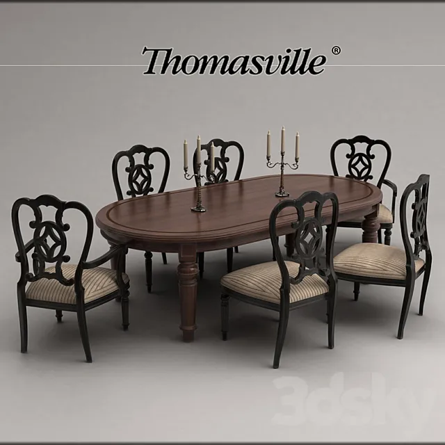 table and chair Thomasville 3ds Max