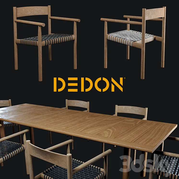 Table and chair Tibbo Dedon 3DS Max