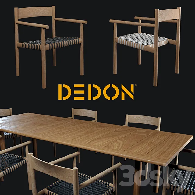 Table and chair Tibbo Dedon 3DSMax File