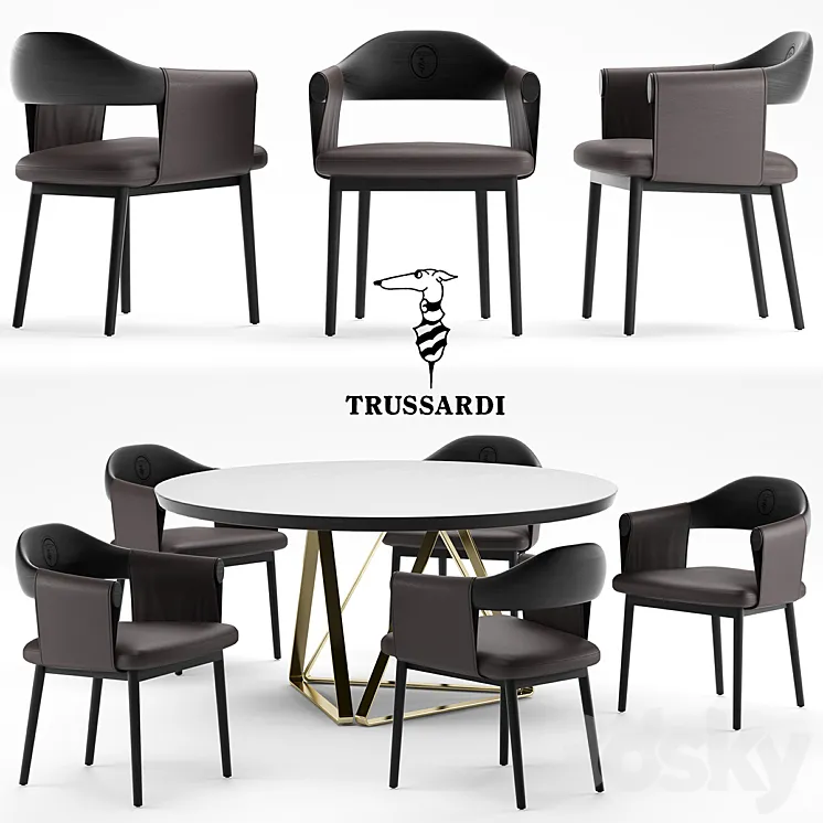 Table and chair Trussardi Casa Larzia Chair 3DS Max
