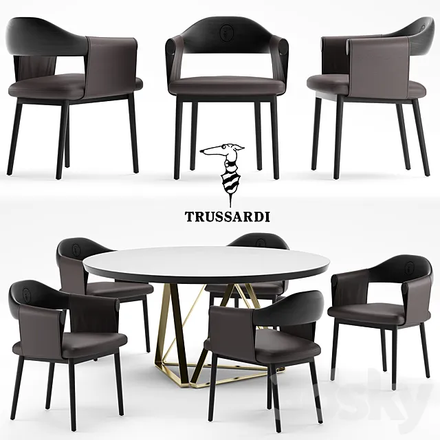 Table and chair Trussardi Casa Larzia Chair 3DSMax File