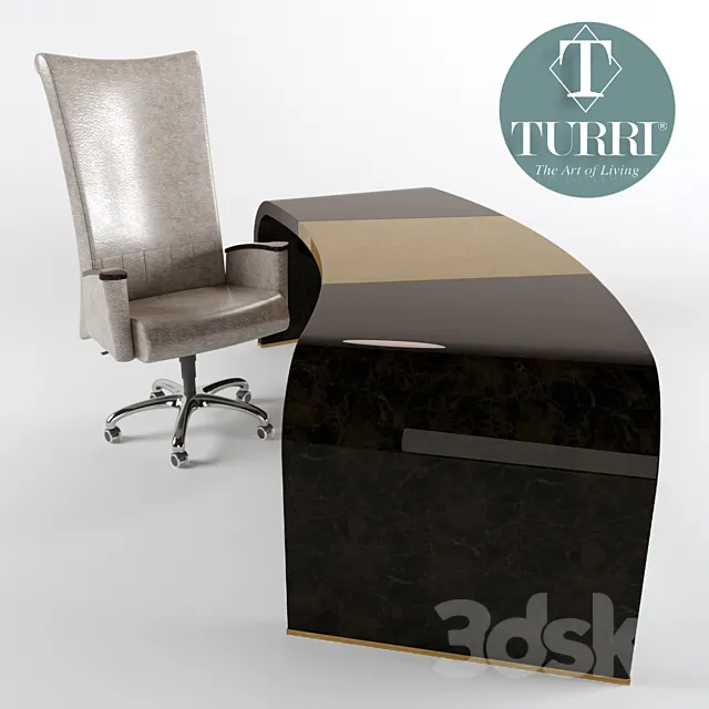 Table and chair Turri 3ds Max