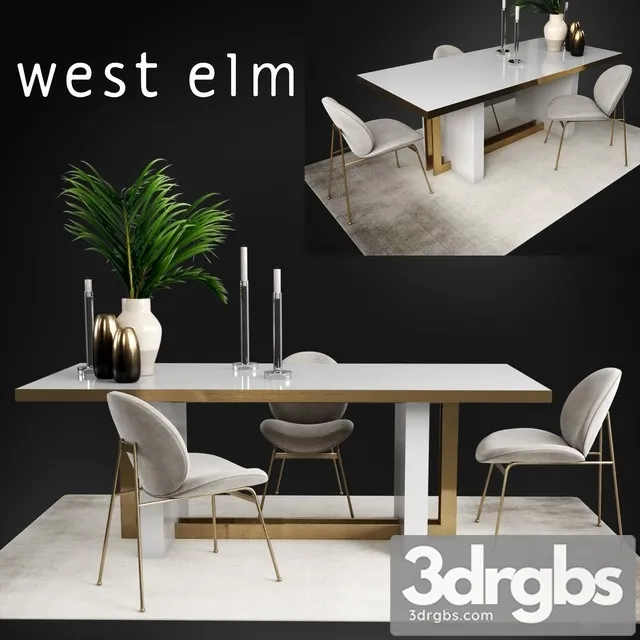 Table and Chair West Elm Collections  3dsmax Download