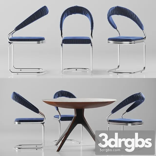 Table and chair with upholstery 2 3dsmax Download