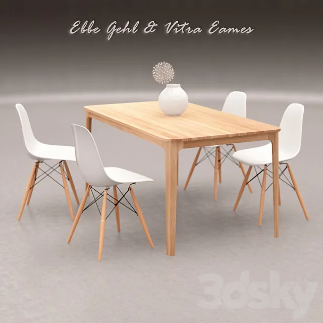 Table and chairs 3DS Max Model