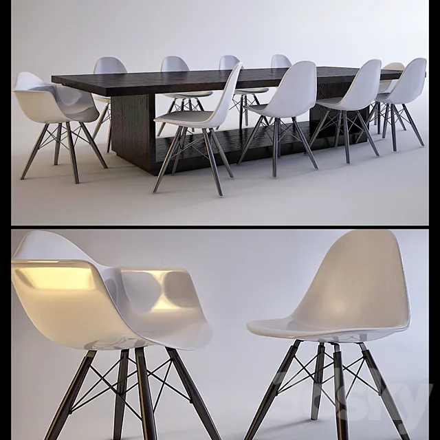 table and chairs 3DS Max Model